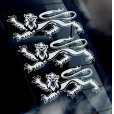 画像1: 【送料無料／在庫あり かっこいい おしゃれ ステッカー ご購入後スグ発送】カーステッカー シール【外張り(外貼り)】130×100mm■イングランド王室紋章,３匹のライオン,イングランド・ロイヤル・コート・オブ・アームズ,スリーライオンズ,Three Lions,England Royal Coat of Arms  (1)