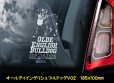 画像4: 【 オールディイングリシュブルドッグ 】 スモークウインドウ に映える ホワイト 印字 カーステッカー 【図柄バリエーション】【外張り 内張り ブラック印字】 大型犬 アメリカ Olde English Bulldog 【送料無料】【お取り寄せ】 === オールディ・イングリシュ・ブルドッグ オールド・イングリッシュ・ブルドッグ 犬 わんちゃん 愛犬 カー・ステッカー 外貼り 内貼り ウインドウ 白色印字 黒色印字 / ブラック印字は 白いボディに