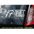 画像6: 【 スタッフォードシャーブルテリア 】 スモークウインドウ に映える ホワイト 印字 カーステッカー 【図柄バリエーション】【外張り 内張り ブラック印字】 スタッフォードシャー・ブルテリア 中型犬 イギリス Staffordshire Bull Terrier 【送料無料】【お取り寄せ】 === Staffie Staffy ピット・ドッグ スタッフォードシャー・ブル・テリア パッチド・ブル スタッフィー ブルドッグ ブル ブリー 愛犬 カー・ステッカー 外貼り 内貼り 白色印字 黒色印字 / ブラック印字は 白いボディに (6)