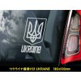 画像3: 【 東欧の国章 】 スモークウインドウ に映える 白印字 カーステッカー /黒色印字 白いボディ【図柄バリエーション】【外張り 内張り黒色印字】 ウクライナ国章 UKRAINE ルーマニア国章 Romania ポルスカ POLSKA ポーランド国章  【送料無料】【お取り寄せ】 国旗 === 東ヨーロッパ ウクライナ語 YKPAIHA 国章 紋章 キエフ キーウ ナショナル・フラッグ カー・ステッカー 外貼り 内貼り カー ステッカー ブラック印字は 白いボディに (3)