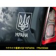 画像4: 【 東欧の国章 】 スモークウインドウ に映える 白印字 カーステッカー /黒色印字 白いボディ【図柄バリエーション】【外張り 内張り黒色印字】 ウクライナ国章 UKRAINE ルーマニア国章 Romania ポルスカ POLSKA ポーランド国章  【送料無料】【お取り寄せ】 国旗 === 東ヨーロッパ ウクライナ語 YKPAIHA 国章 紋章 キエフ キーウ ナショナル・フラッグ カー・ステッカー 外貼り 内貼り カー ステッカー ブラック印字は 白いボディに (4)