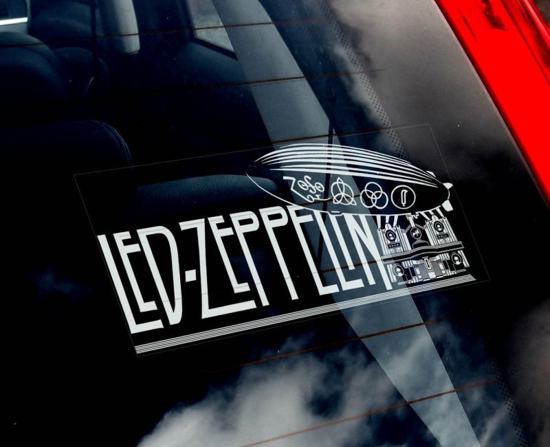 画像2: 【送料無料／在庫あり かっこいい おしゃれ ステッカー ご購入後スグ発送】カーステッカー シール【外張り(外貼り)】220X100mm■レッド・ツェッペリン Led Zeppelin 飛行船 ステッカー