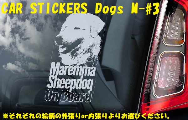 画像1: 【送料無料】カーステッカー【内張り/外張り】Dog on Board,M-【注文販売】マレンマ・シープドッグ,マレンマ・シープドッグ・マレンマーノ,パストーレ・マレンマーノ・アヴレツエーゼ,ラージ・ミュンスターレンダー,グローサー・ミュンスターレンダー